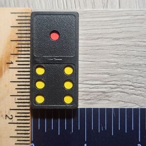 1:6 Vintage Whitman Replacement Domino Large Black Plastic Color Dots Dominoes